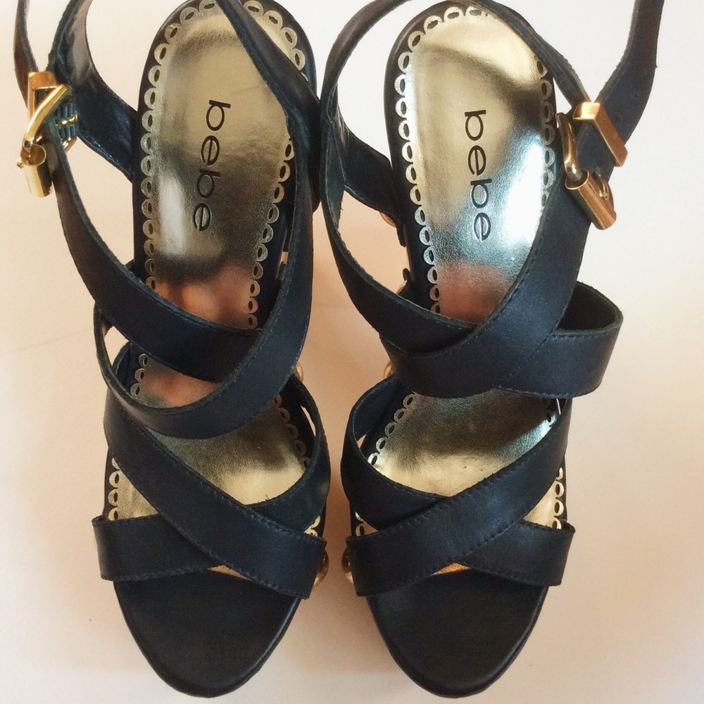 Bebe wooden heeled sandals